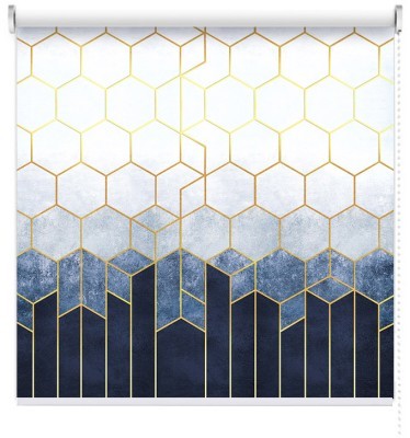 Houseart Μπλε φόντο με χρυσό, Line Art, Ρολοκουρτίνες, 100 x 159 εκ.